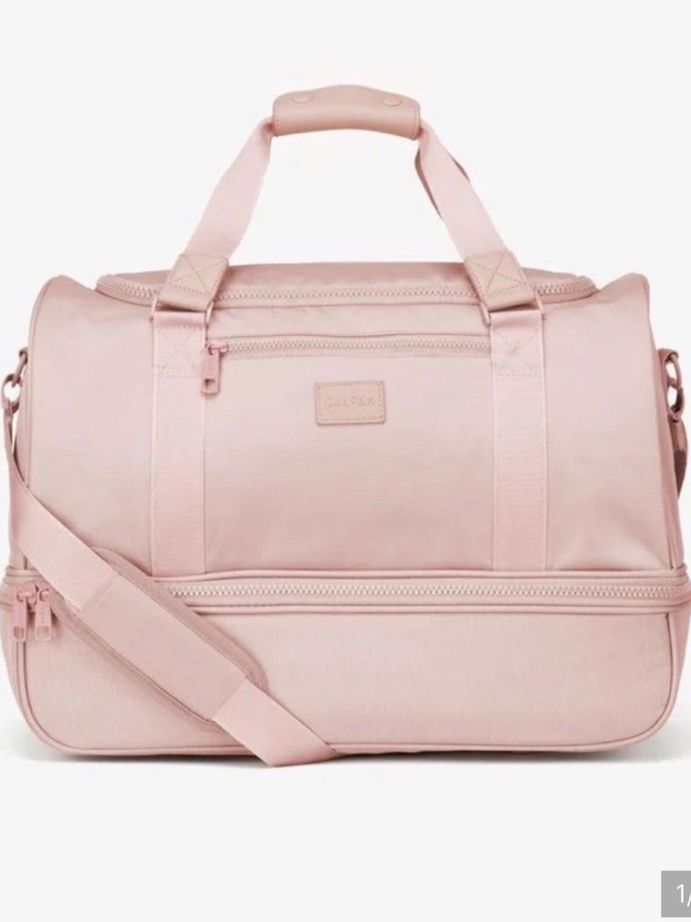 CALPAK Stevyn Duffel Bag With Shoe Storage Pink Sand $125 Travel Bag